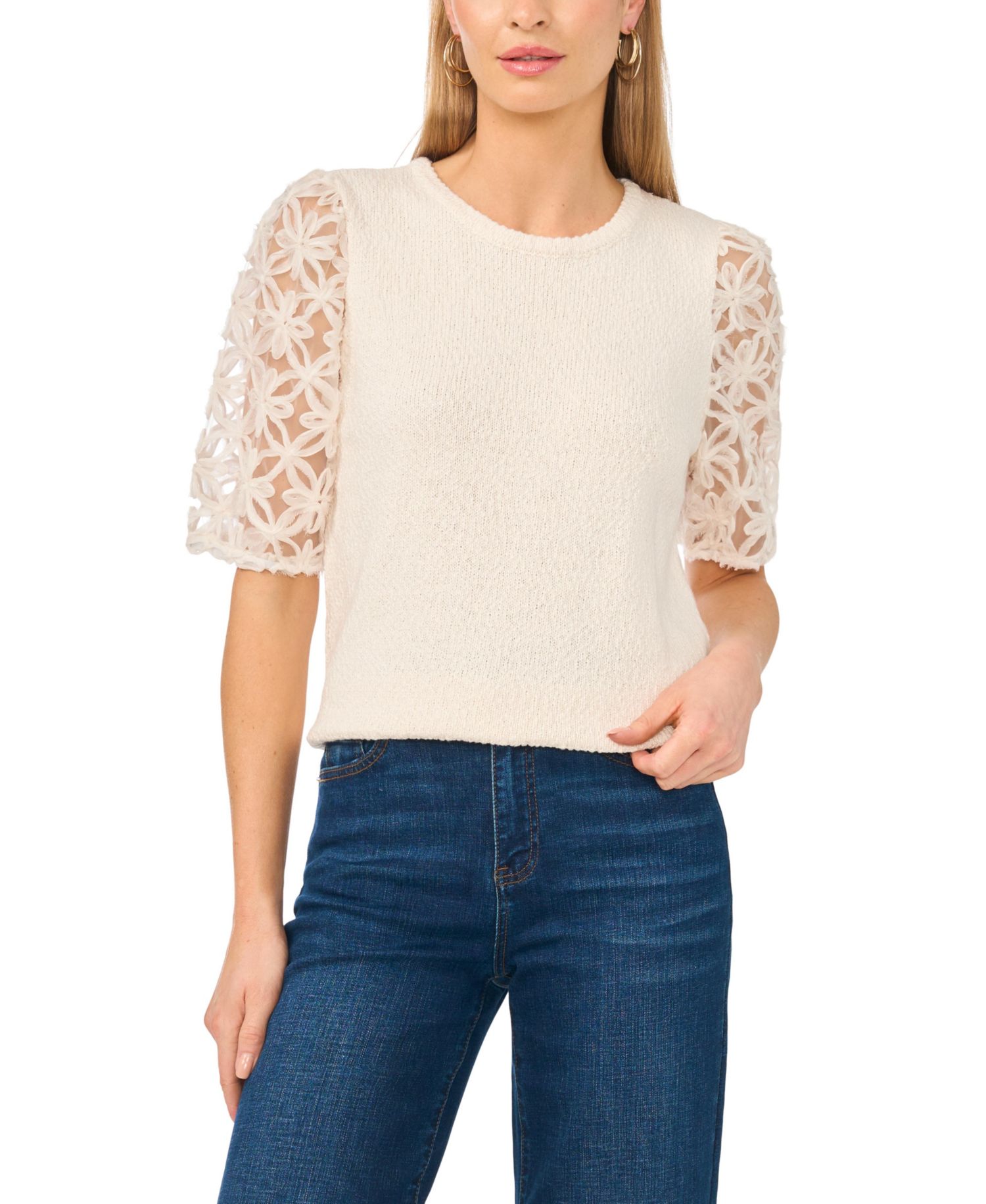 Women's Textured Crewneck Top