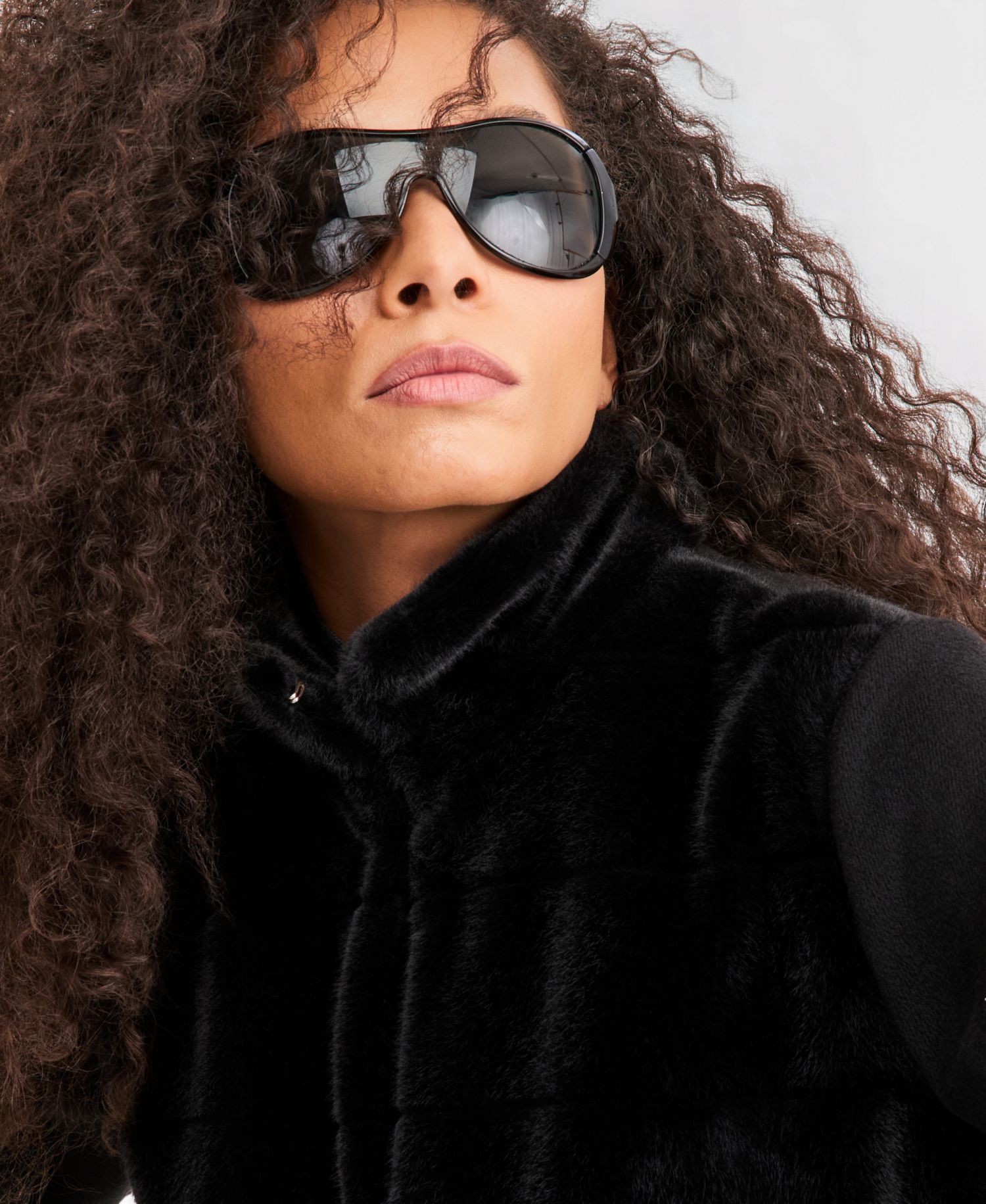 Women's Emmbalia Cropped Faux Fur High-Neck Jacket