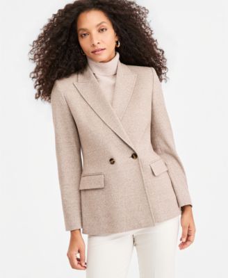 Women's Emmaleggio Double-Breasted Peak-Lapel Stretch Blazer