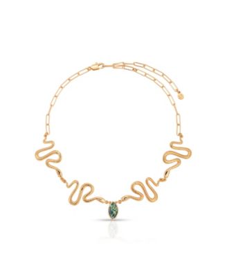 Gold-Plated Abalone Serpentina Choker Necklace