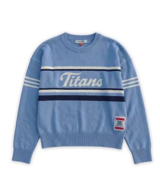 Men's and Women's Light Blue x Tennessee Titans Jacquard Knit Sweater