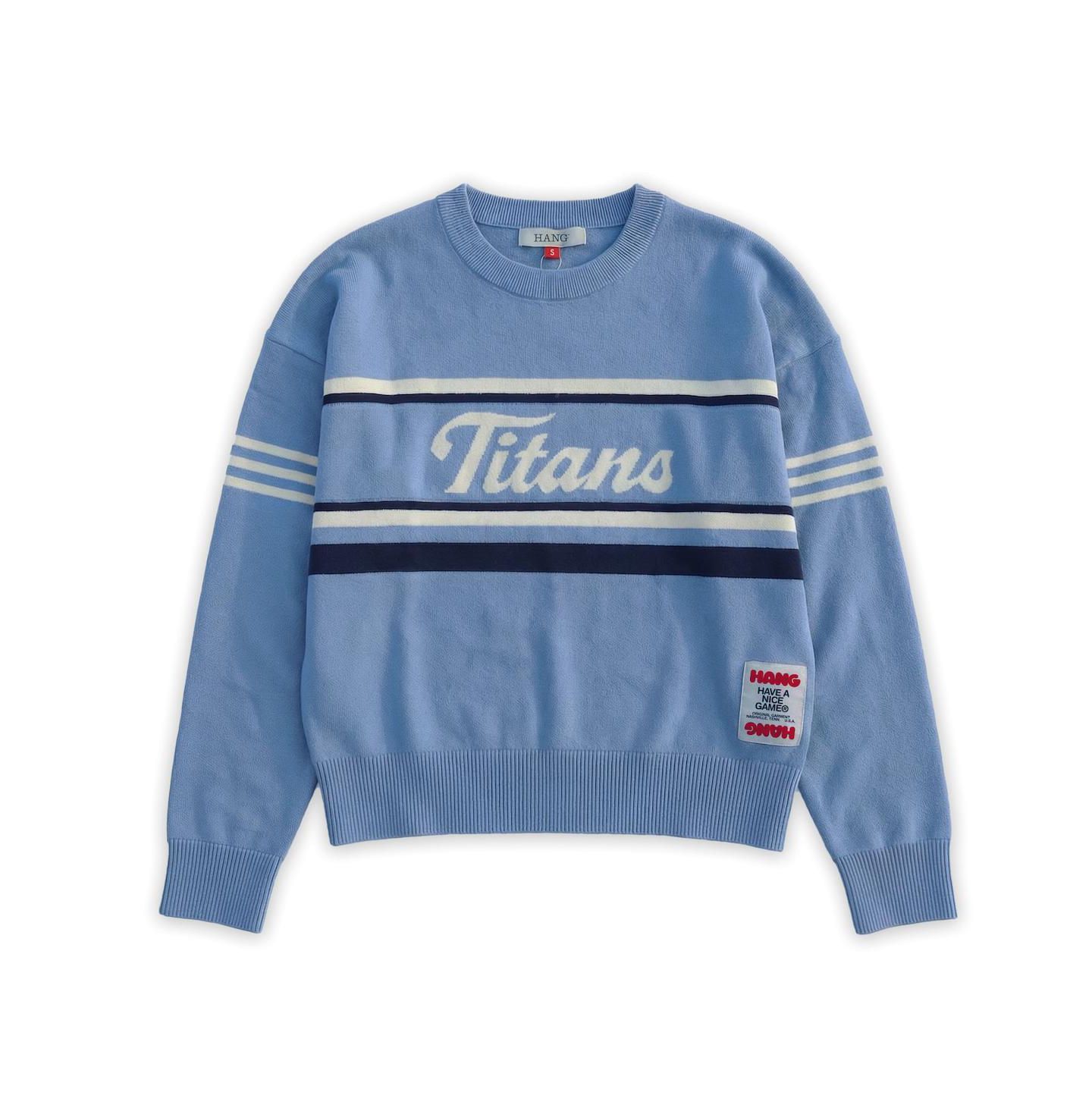 Мужской свитер Hang and Light Blue x Tennessee Titans Jacquard Knit — фото 1