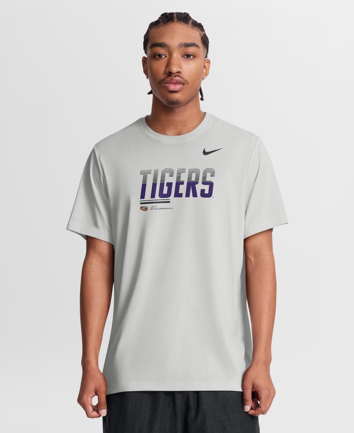 Мужская футболка Nike Gray LSU Tigers Sideline Legend Dri-FIT — фото 5