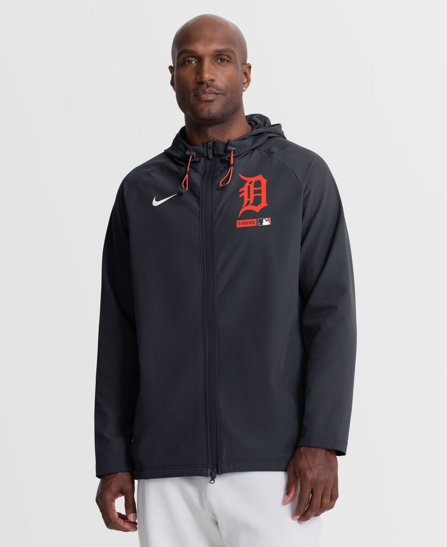 Men's Navy Detroit Tigers Authentic Collection Raglan Therma-FIT Full-Zip Hooded Jacket