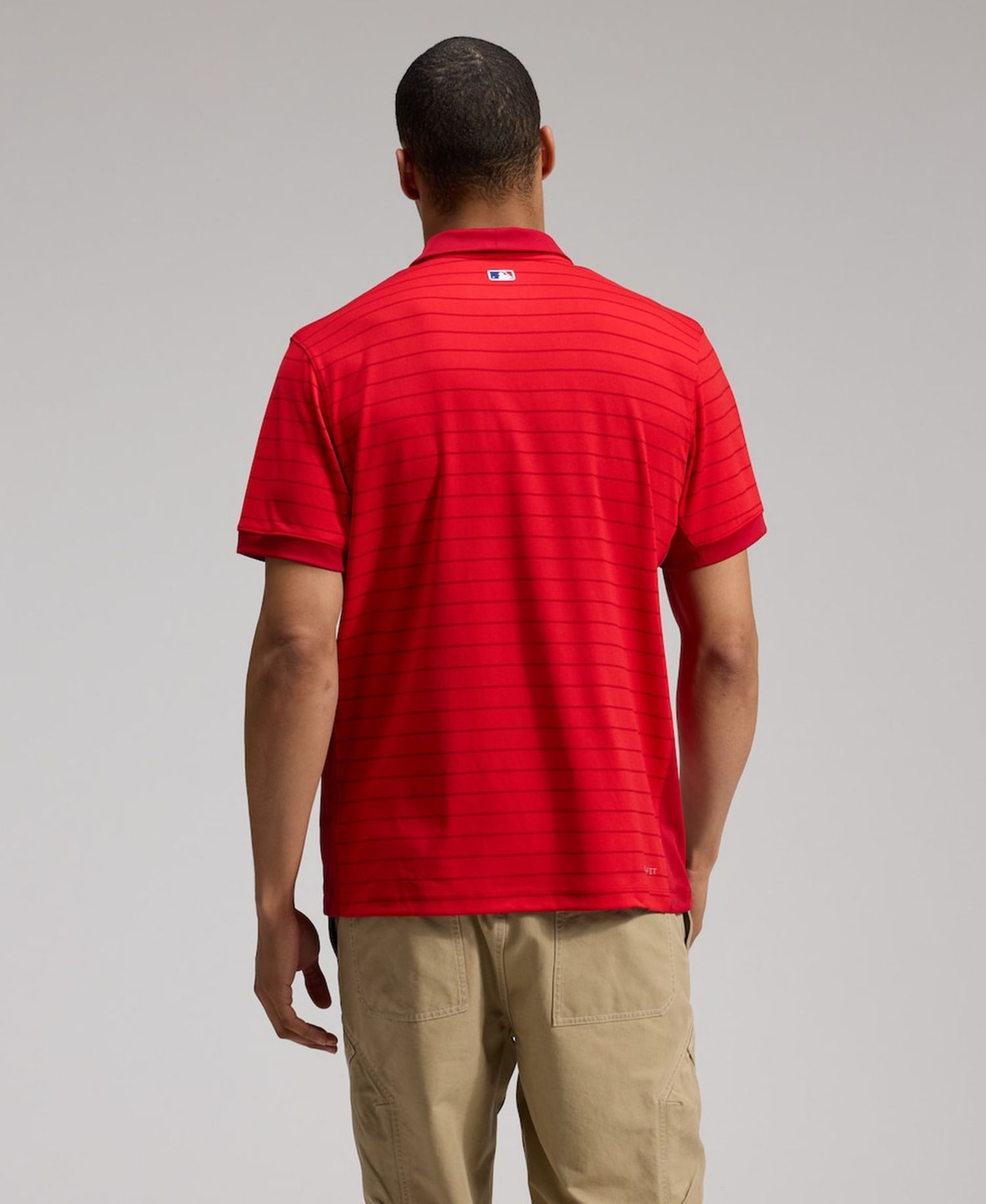 Men's Red Texas Rangers Authentic Collection Striped Victory Dri-FIT Polo Shirt