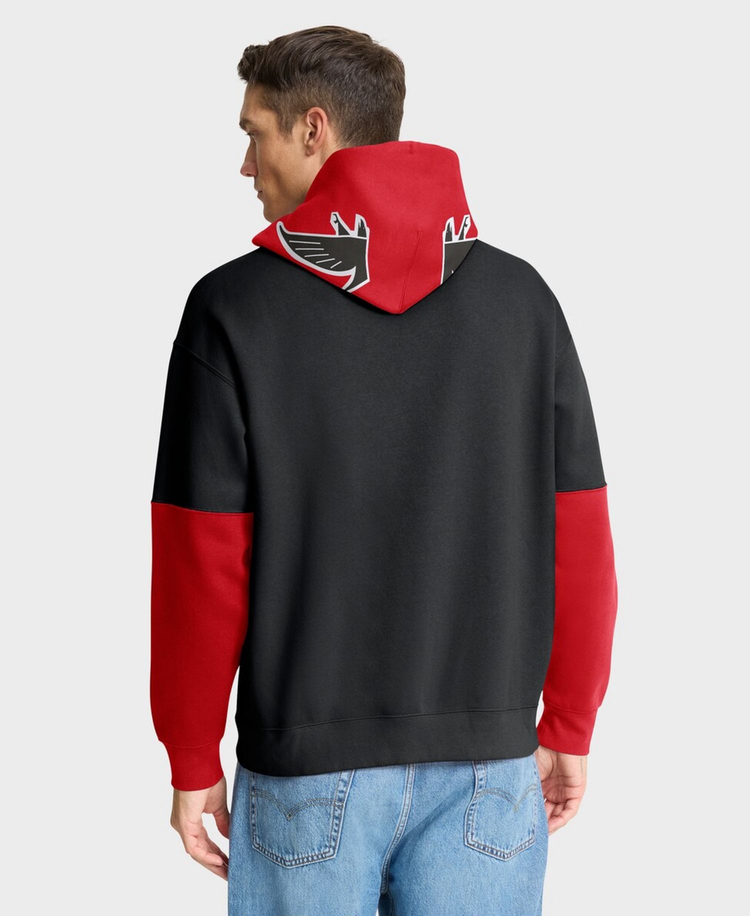 Men's Black Atlanta Falcons Helmet Retro Pullover Hoodie