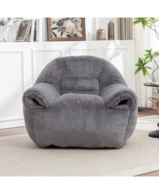 Bean Bag Chair, Faux Fur Bean Bag Chair, with Filler Included, Soft Beanbag Chairs, Ergonomic, for Bedroom and Living Room