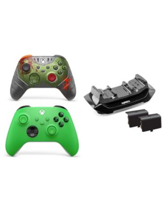 Microsoft Volcanic Green and Doom Controller Bundle with Dual Charging Dock