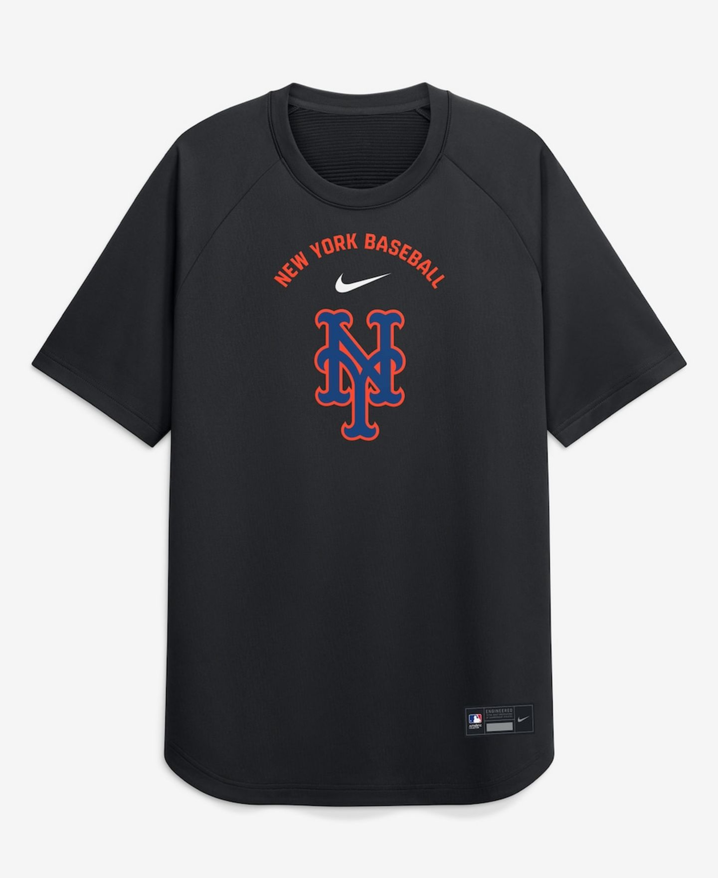 Мужская футболка Nike Black New York Mets Authentic Collection Batting Practice Pre-Game Raglan Dri-FIT — фото 4