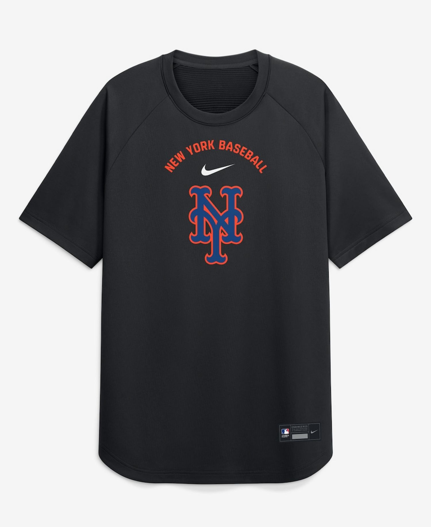 Men's Black New York Mets Authentic Collection Batting Practice Pre-Game Raglan Dri-FIT T-Shirt