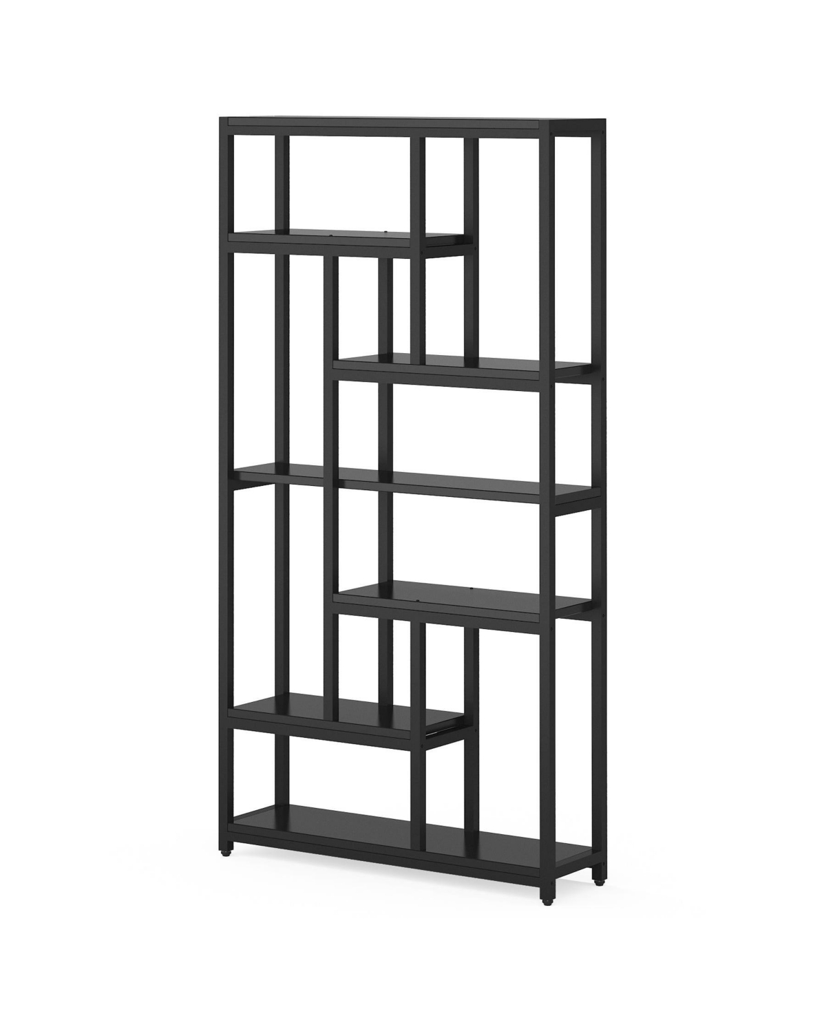 Slickblue Large 7-Tier Bookcase with 10 Open Display Shelves for Books and Decor