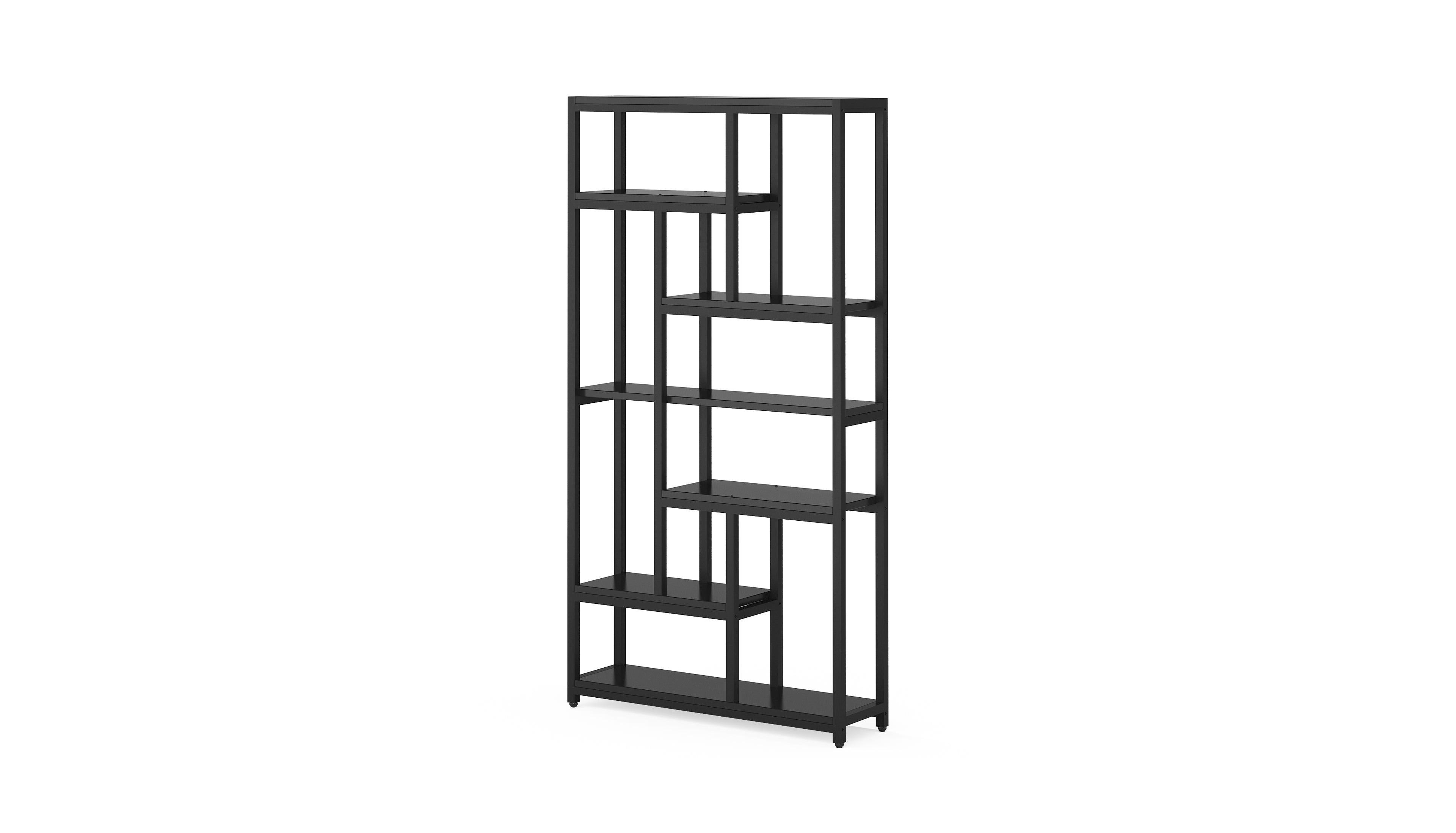 Slickblue Large 7-Tier Bookcase with 10 Open Display Shelves for Books and Decor