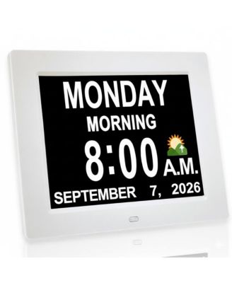  Large Screen Digital Day Clock-2 to 5 Alarms for Medication Reminders Auto Dimming (Day and Night)-Ideal for Seniors and Dementia
