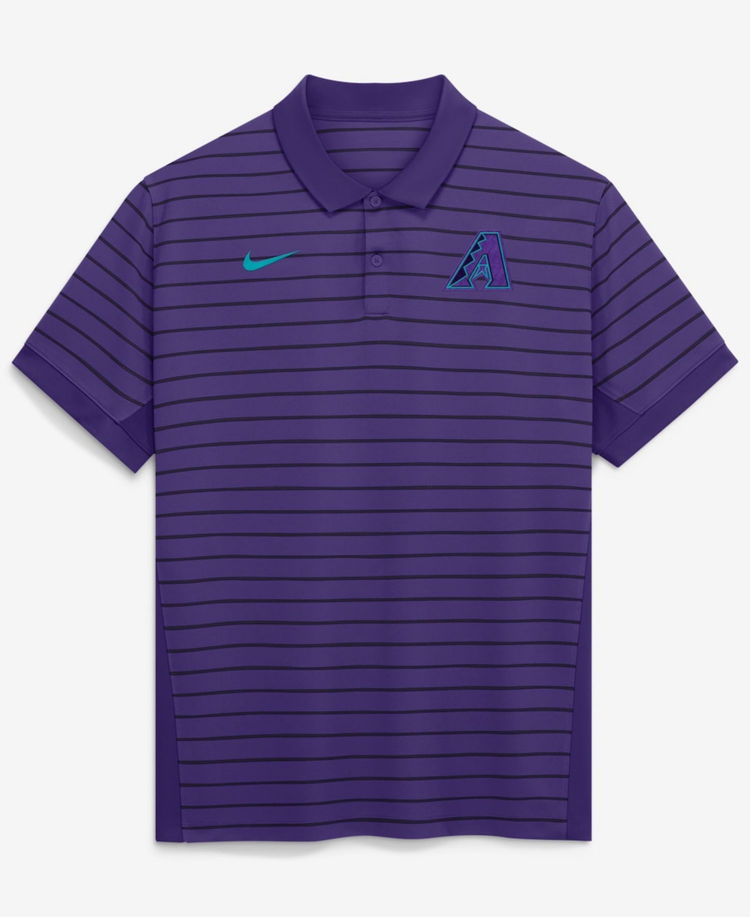 Men's Purple/Black Arizona Diamondbacks Authentic Collection City Connect Striped Victory Dri-FIT Polo Shirt