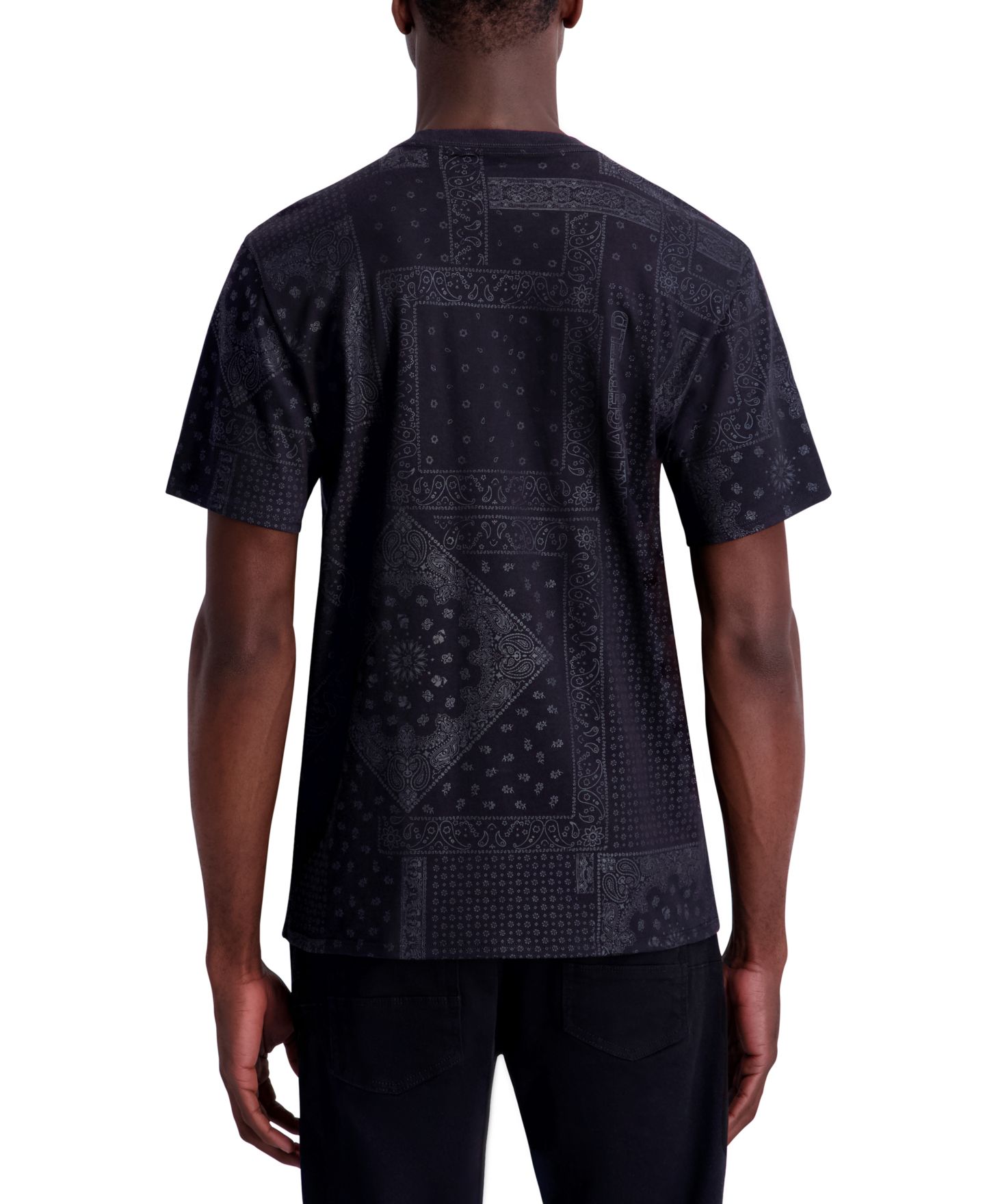 Мужская футболка KARL LAGERFELD PARIS Short-Sleeve Bandana Print, цвет: Чёрный — фото 5