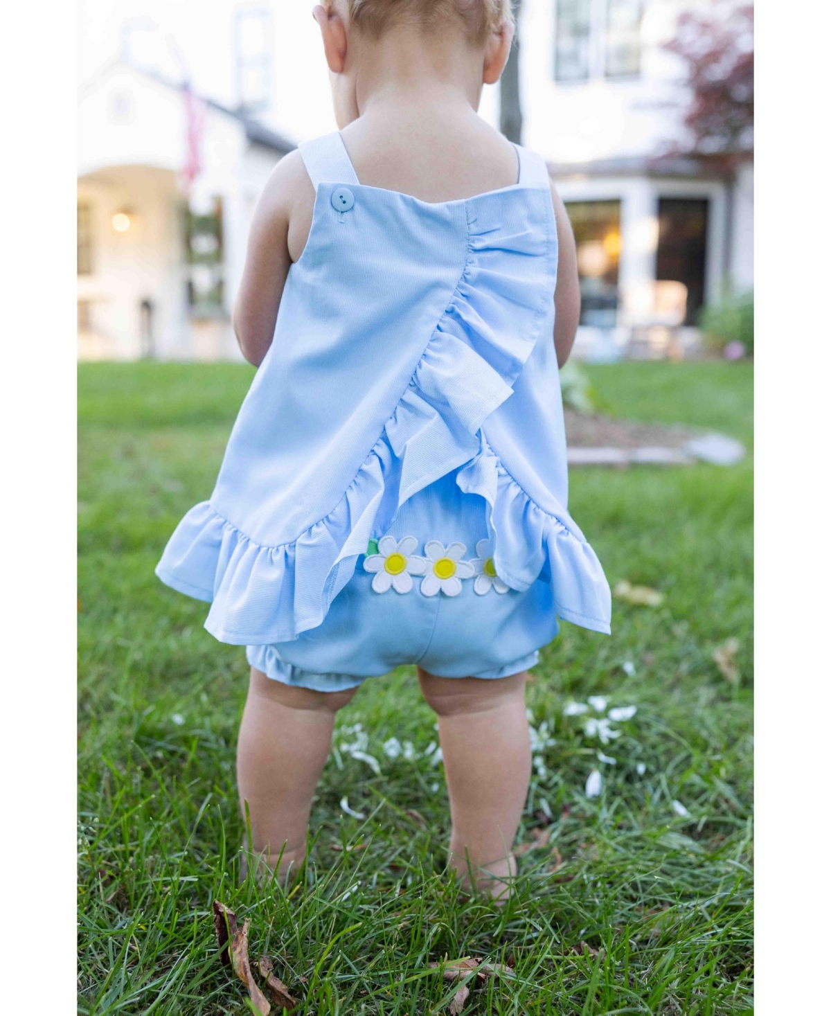 Florence Eiseman Baby Girl Pique Dress and Bloomer with Daisies