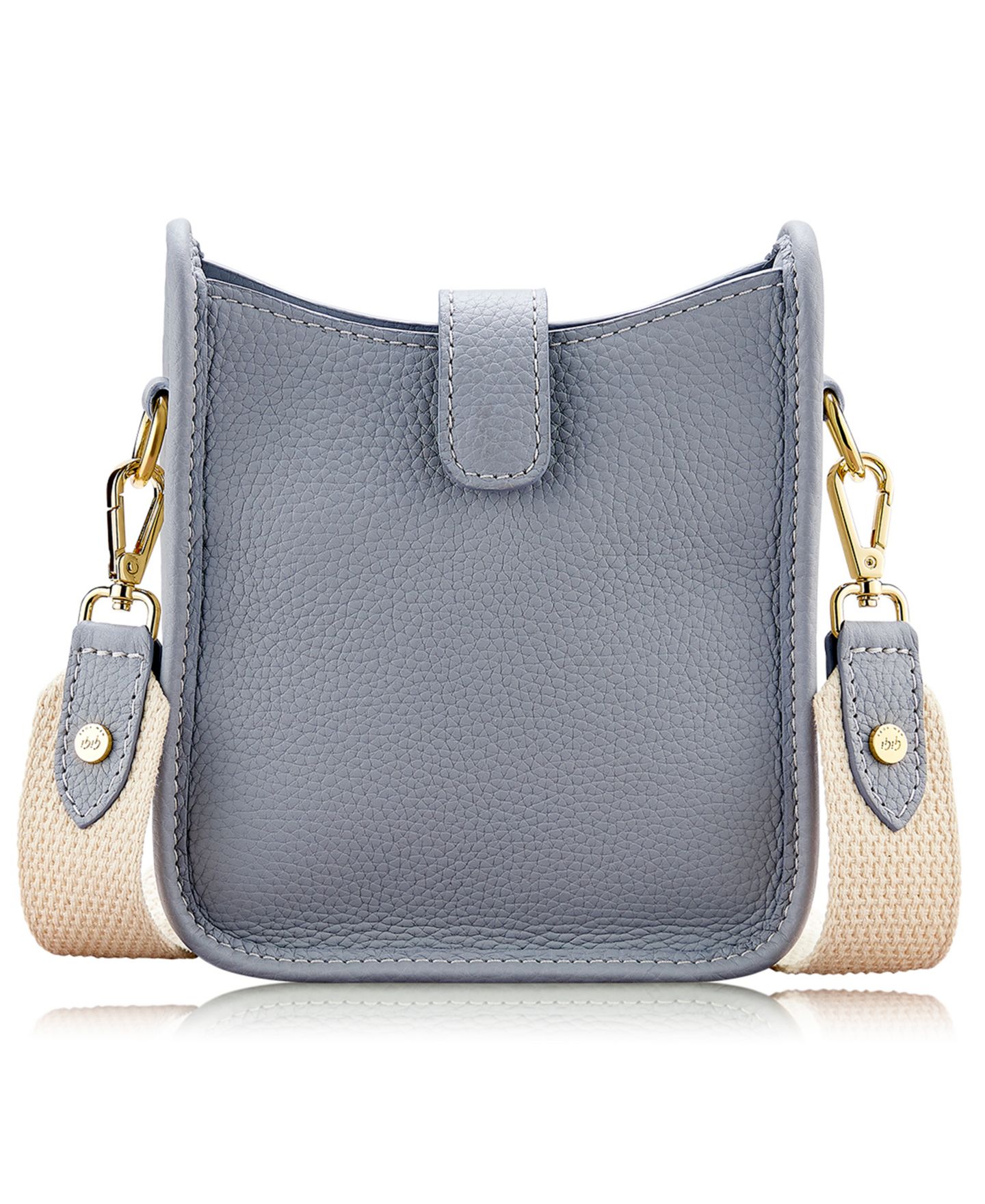 Женская сумка GiGi New York Ellie Pebble Leather Mini Crossbody, цвет: Синий серый — фото 1
