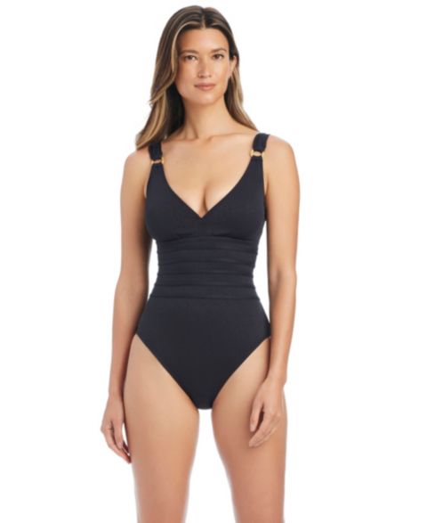 Женские купальники Bleu by Rod Beattie Women's Pull-On V-Neck One-Piece Swimsuit