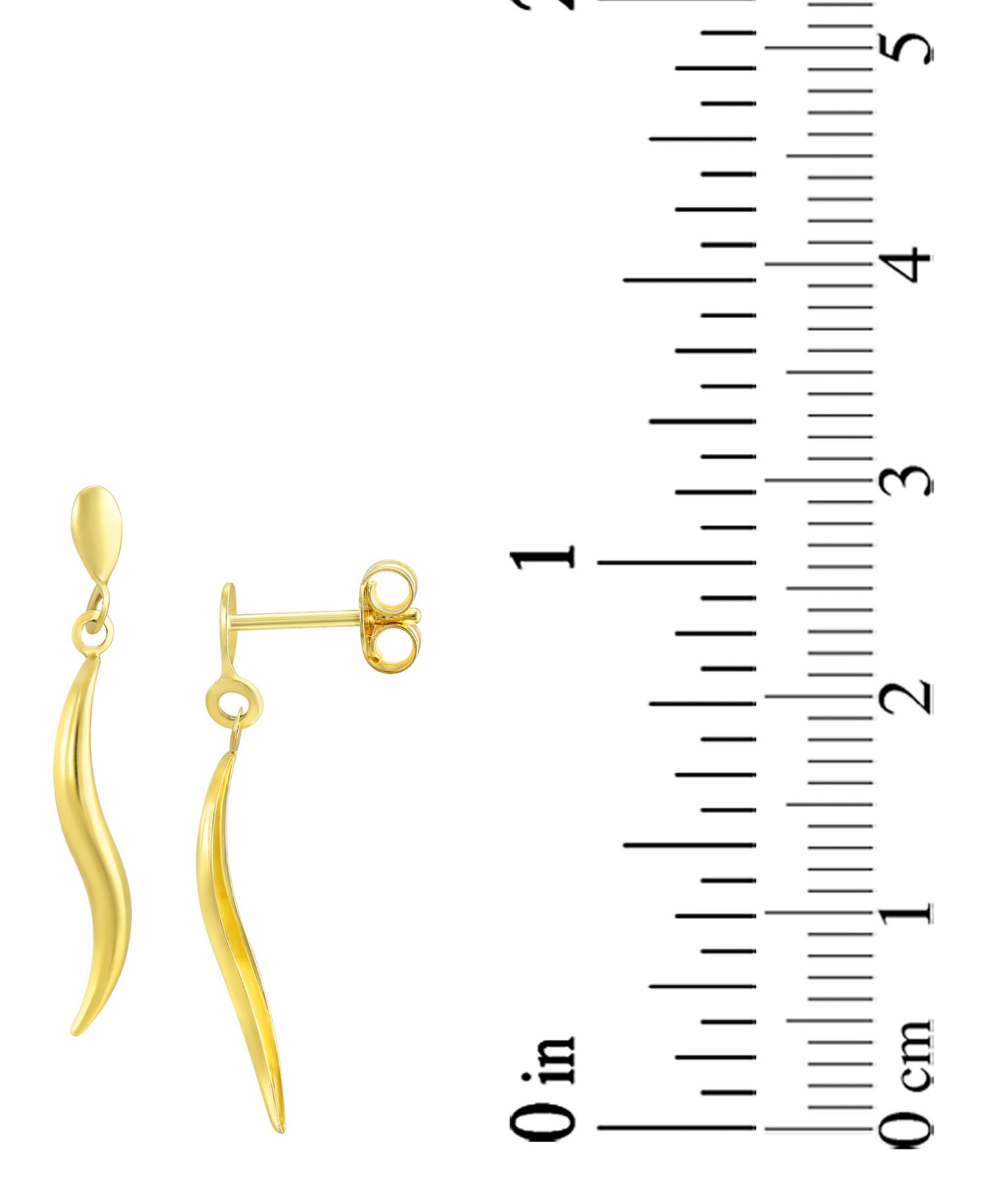 Polished Twist Dangle Earrings in 10k Yellow Gold