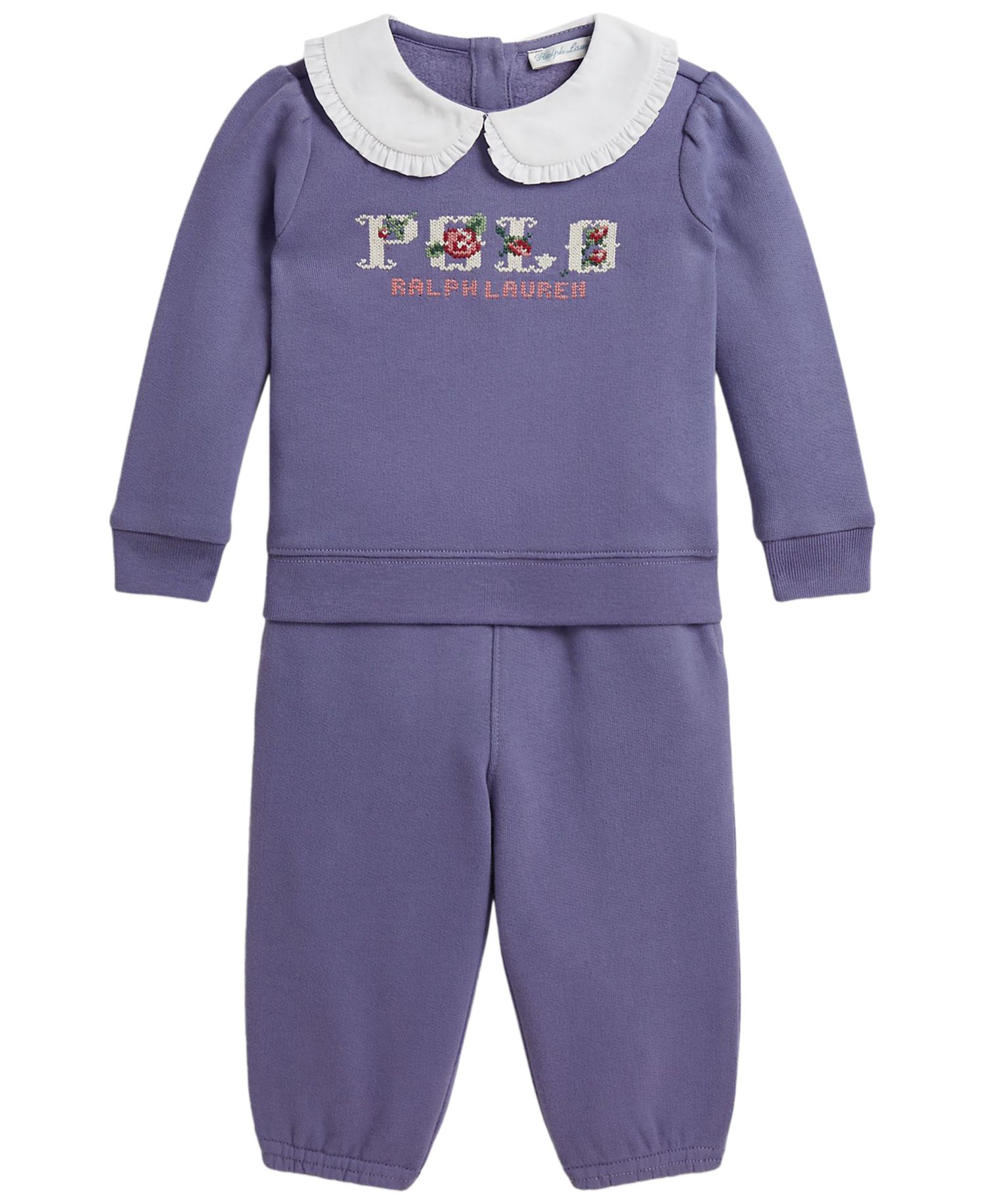 Baby Girls' Logo Fleece Collared Sweatshirt and Jogger Pants, 2-Piece Set