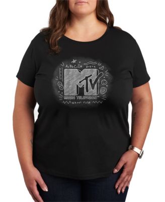 Plus Size MTV Chalkboard Logo Graphic T-Shirt