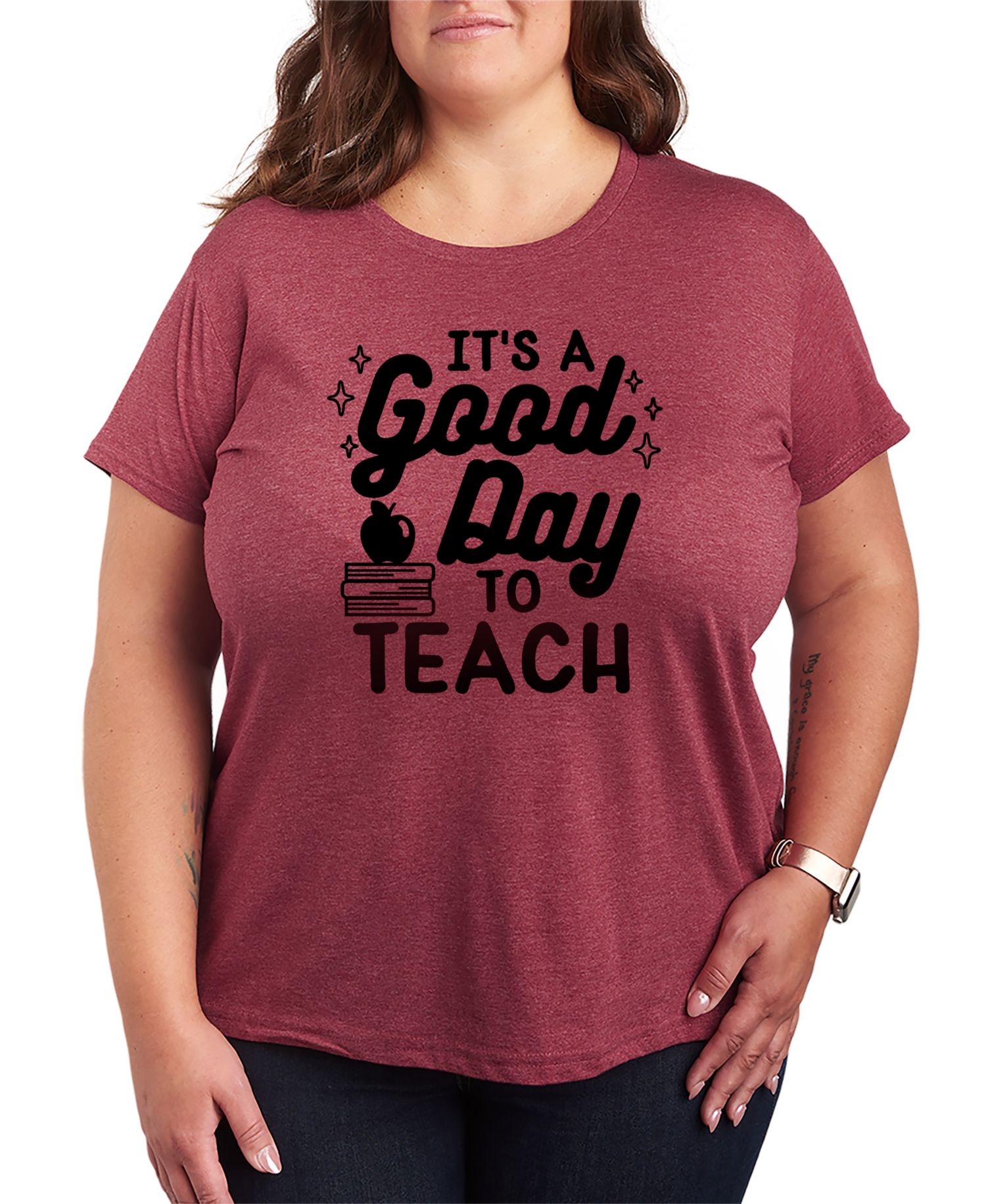 Plus Size Its Good Day to Teach Graphic T-Shirt