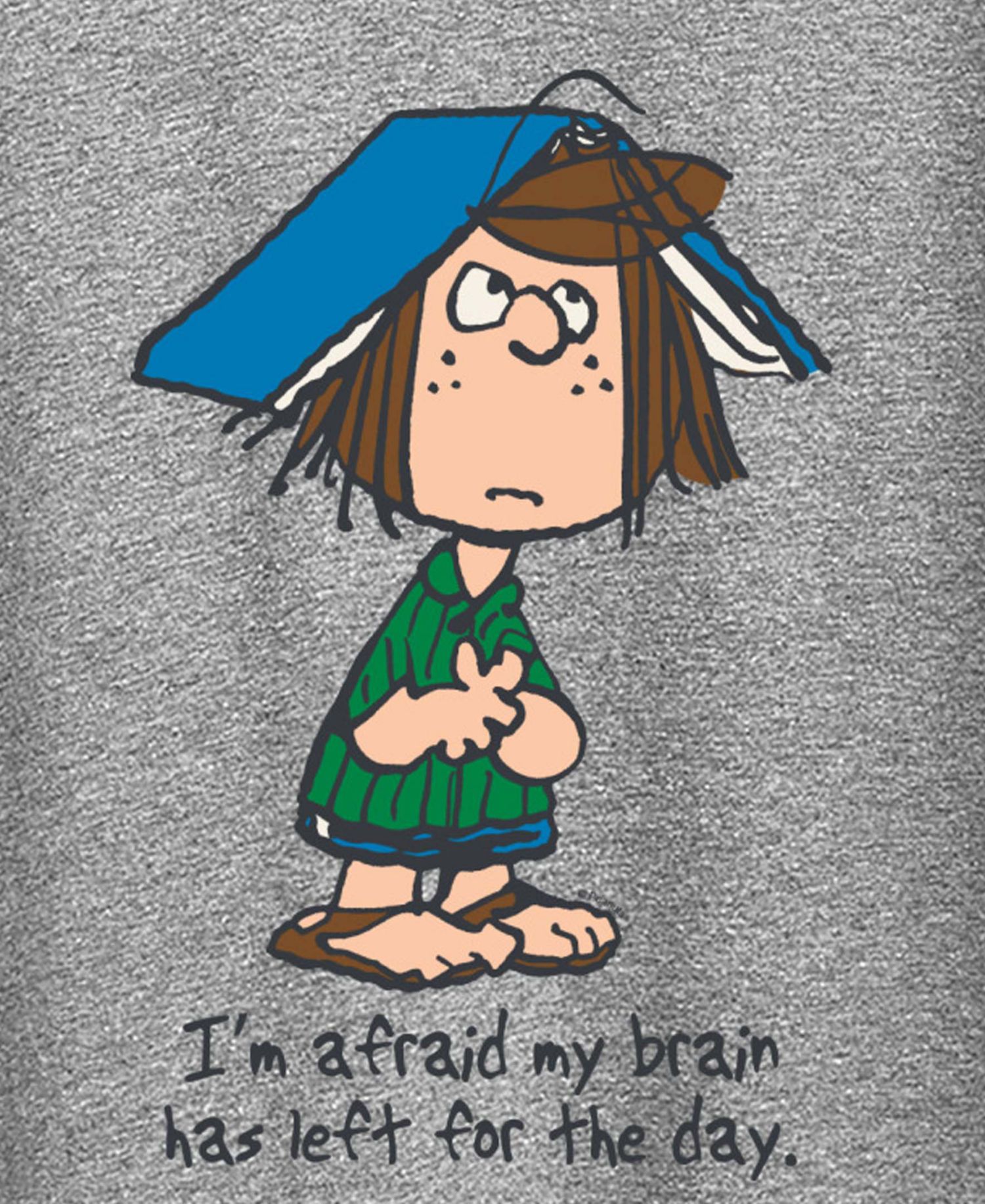 Plus Size Peanuts Peppermint Patty Brain Left for the Day Graphic T-Shirt