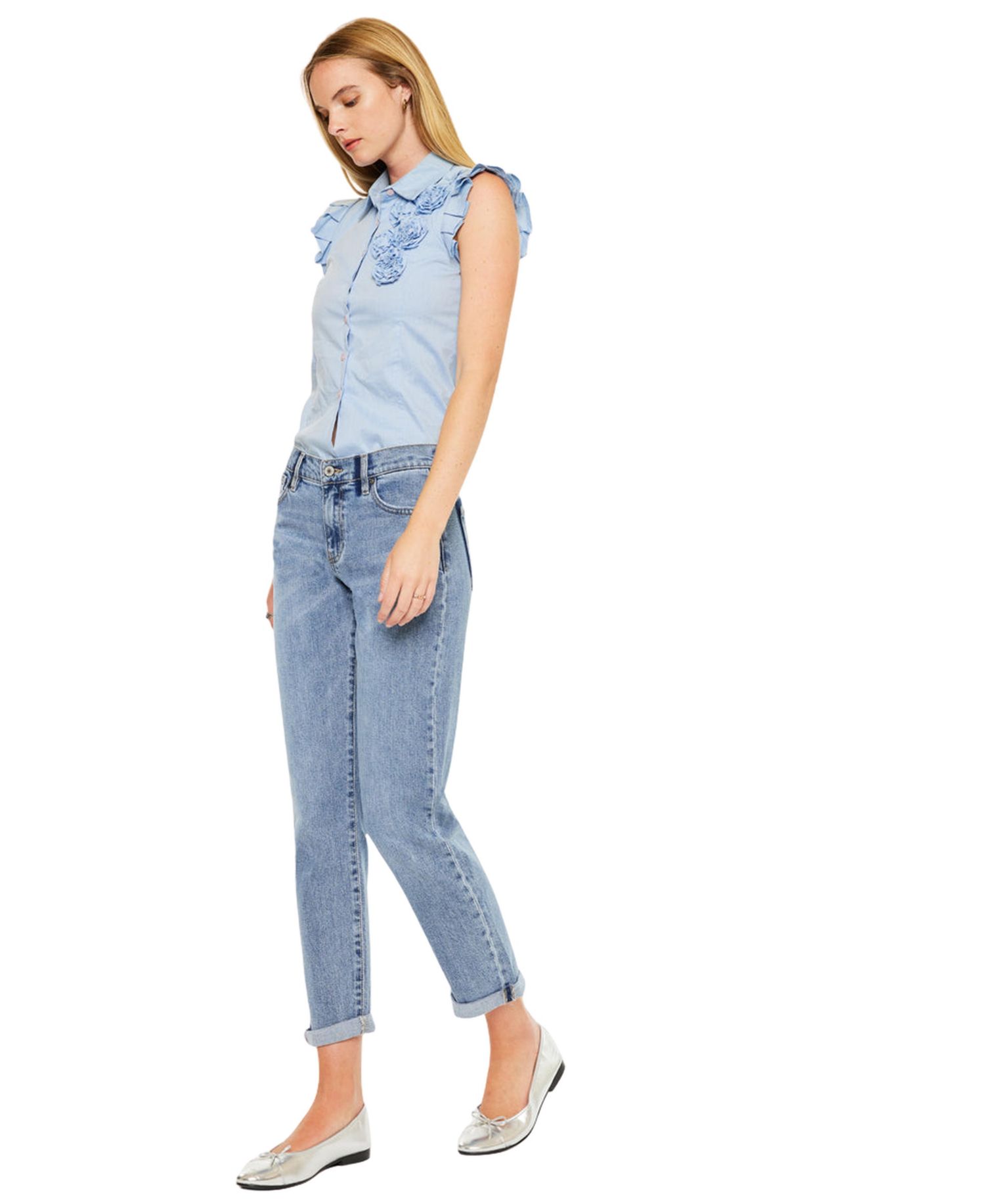 Women's Lindsey Mid Rise Slim Boyfriend Jeans