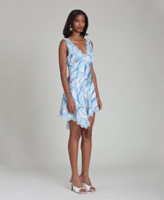 Avec Les Filles NEW! Women's Lace Trim Bias Mini Dress