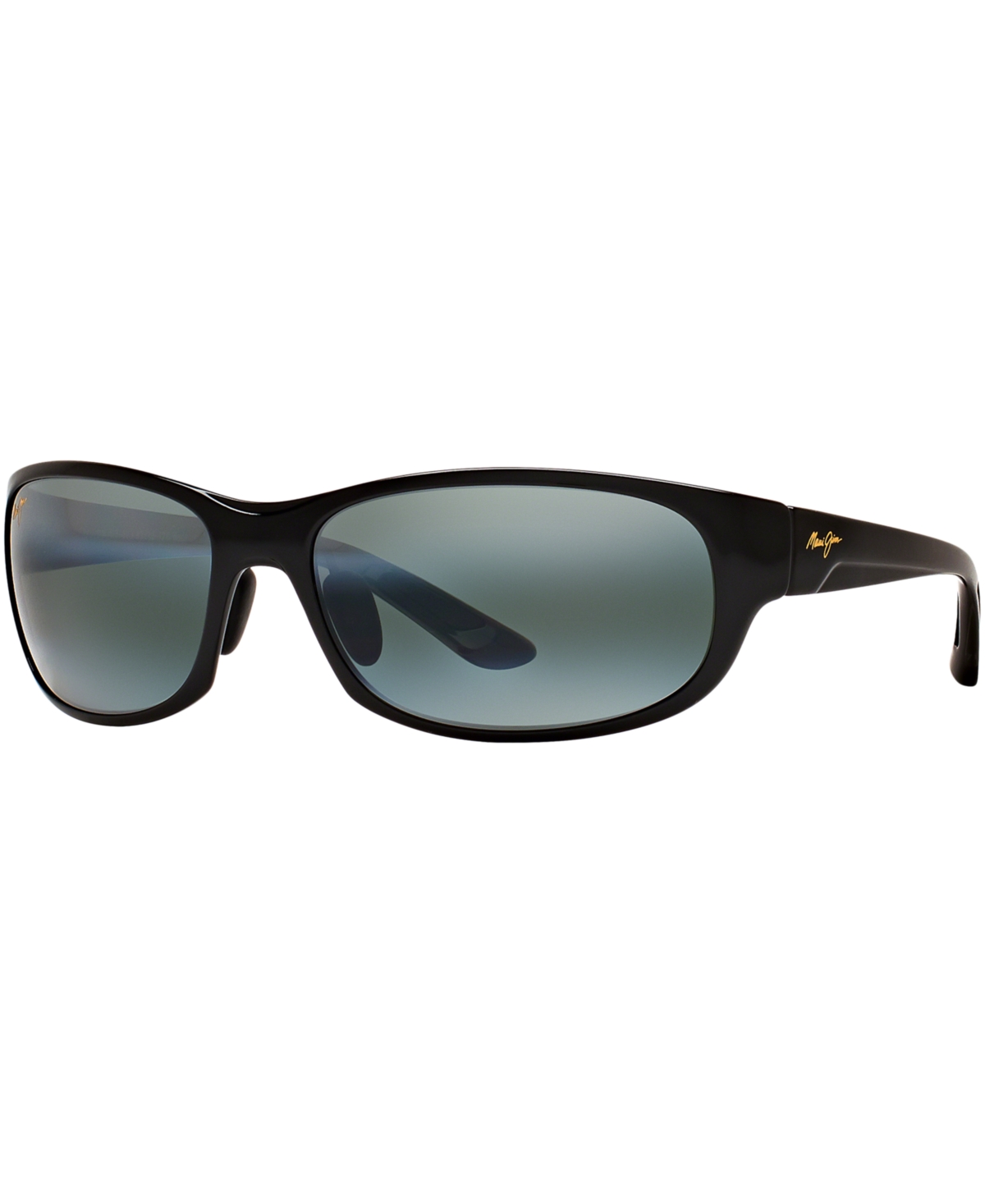 Shop Maui Jim Polarized Twin Falls Polarized Sunglasses , 417 63 In Black Shiny,grey Mir Pol