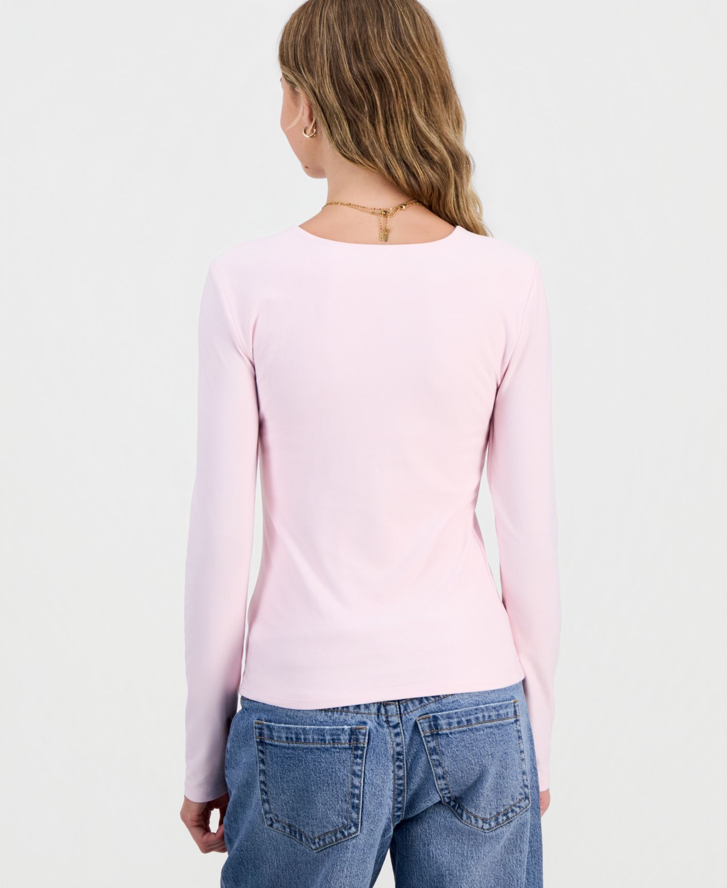 Juniors' Crewneck Long-Sleeve T-Shirt