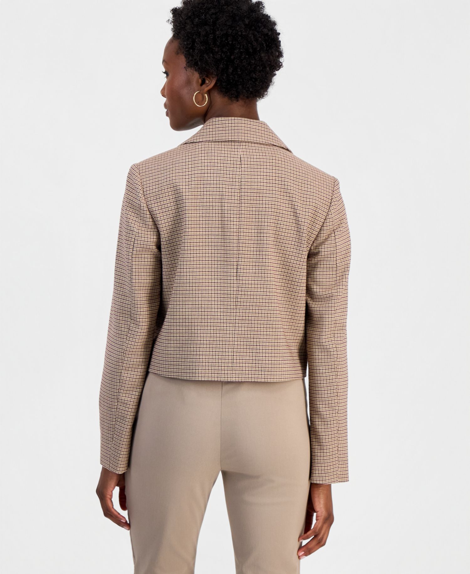 Petite Plaid Cropped Jacket