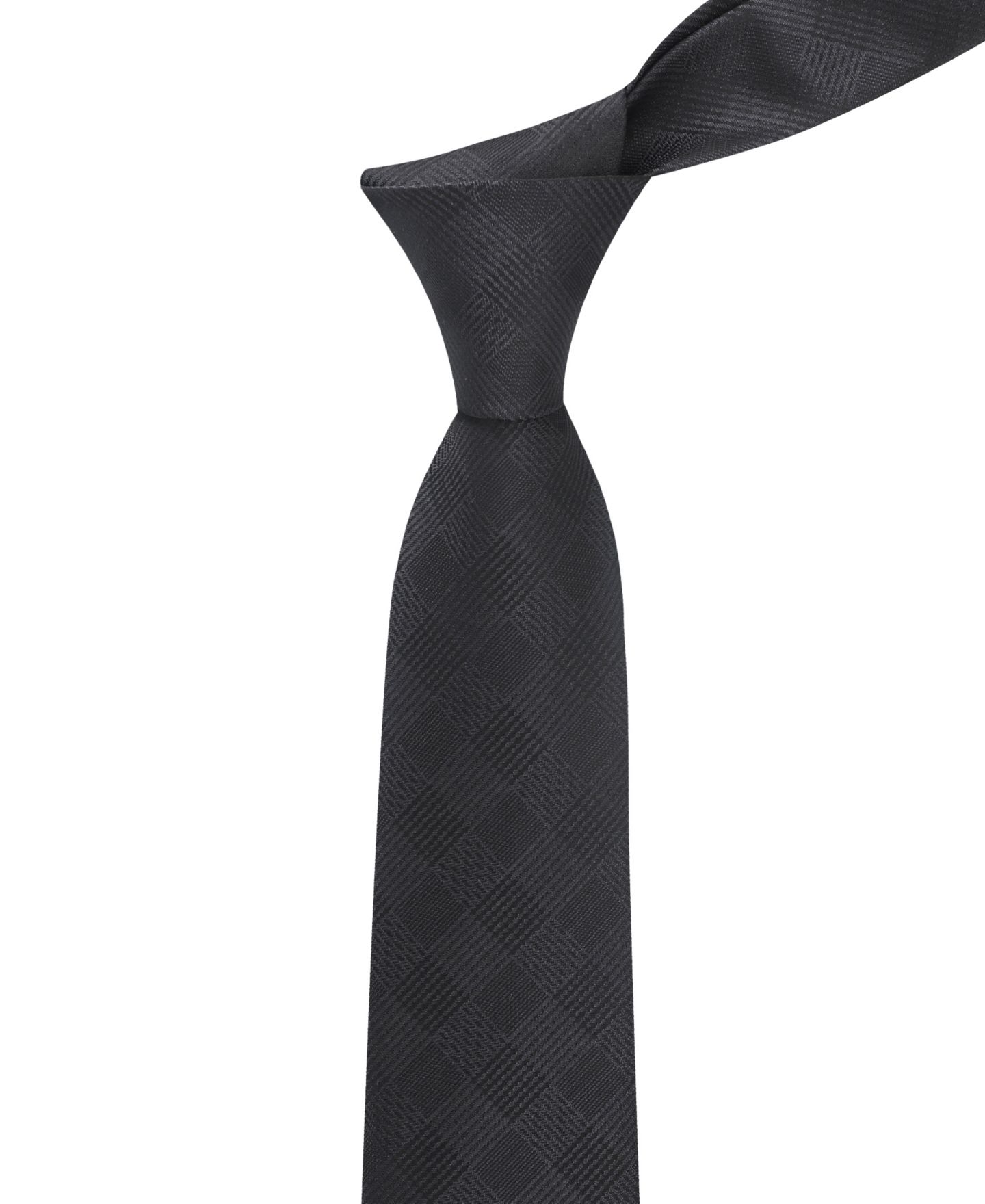 Мужской галстук Calvin Klein Lousie Grid Classic Tie, цвет: Чёрный — фото 5