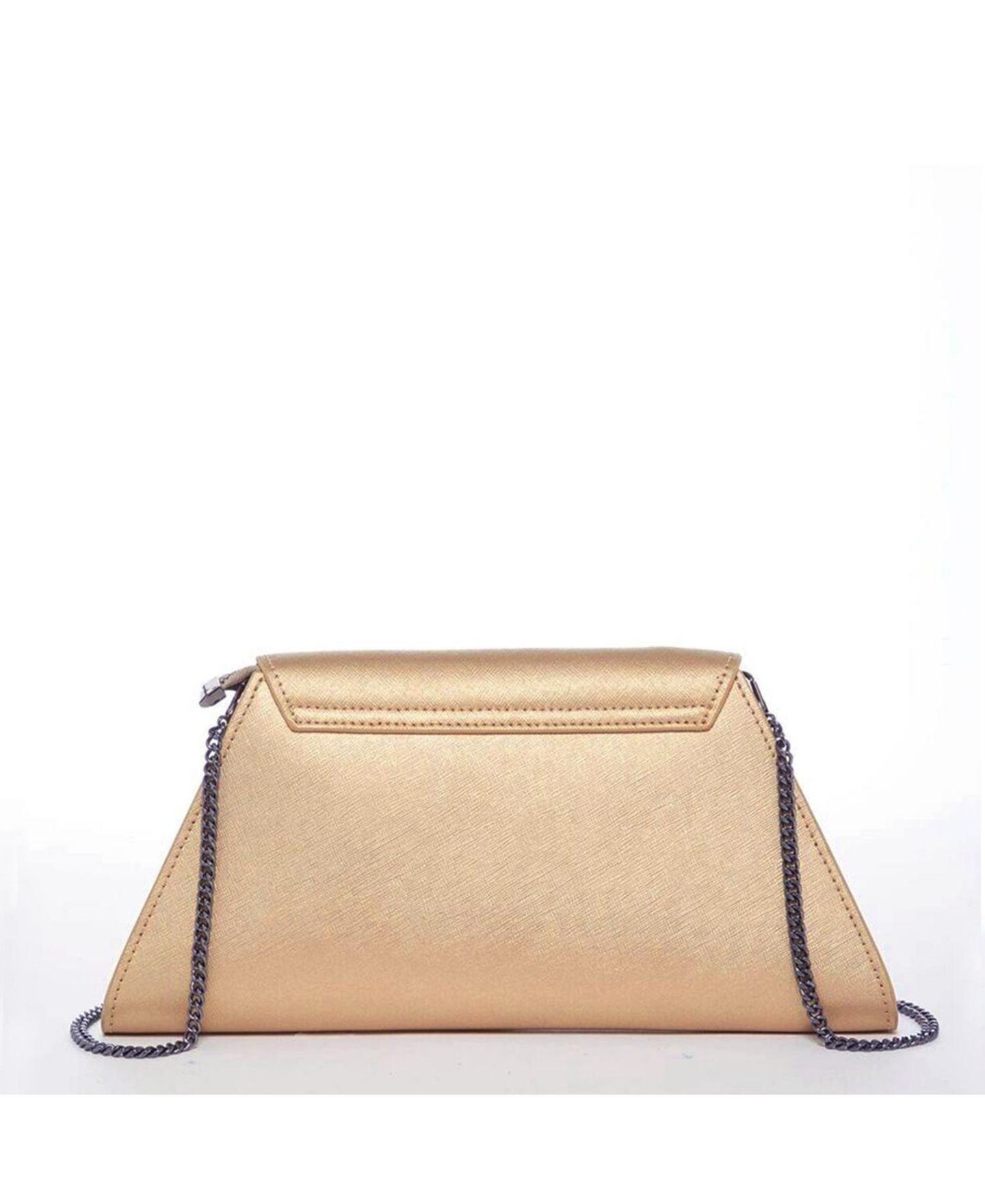 Женский клатч SUSU Metallic Envelope Clutch Saffiano Leather Evening Bag for Women Party Wedding Crossbody with Chain Strap, цвет: Золотой / Металлик золотой — фото 5