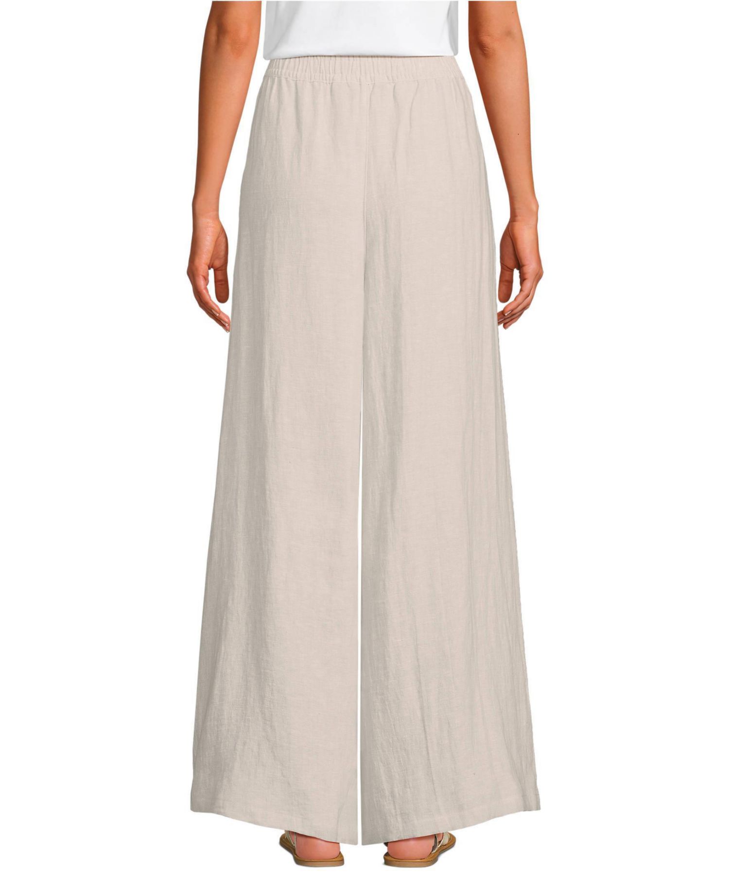 Women's Linen High Rise Palazzo Pants - Set Bottom