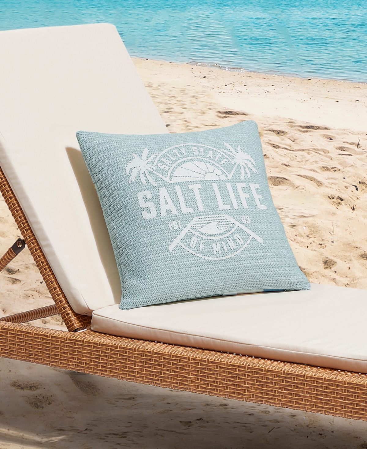 Salt Life Raffia Square Decorative Pillow, 18" x