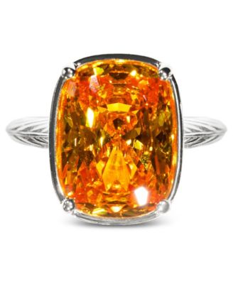 Elongated Cushion Canary Cubic Zirconia Cocktail Ring