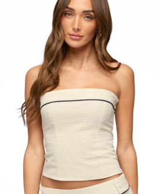 Women's Dorine Contrast Woven Strapless Top