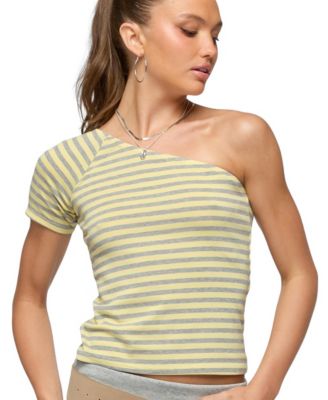 Womens Eulia One Shoulder Striped Top