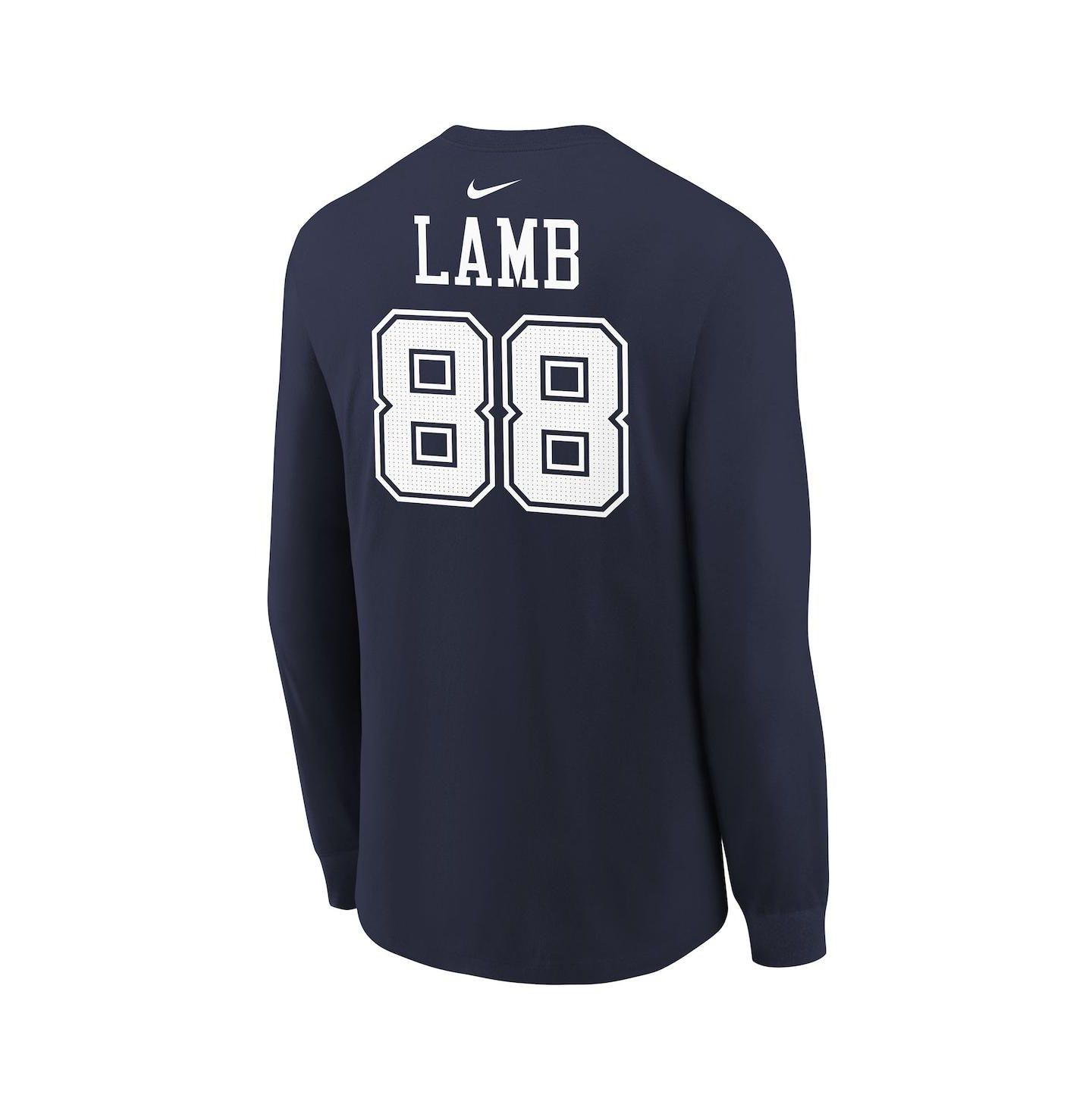 Детская футболка Nike CeeDee Lamb Navy Dallas Cowboys Player Name & Number Long Sleeve — фото 3