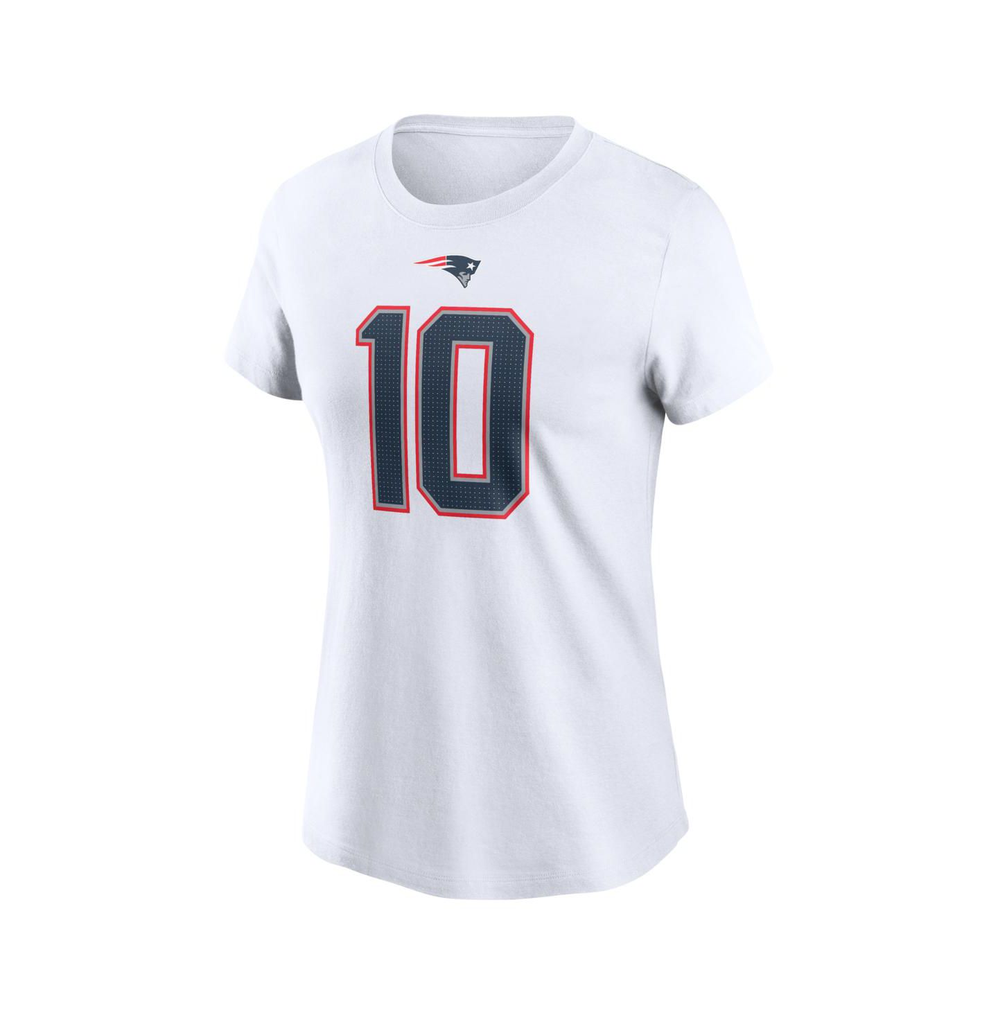 Женская футболка Nike Drake Maye White New England Patriots Player Name & Number — фото 2
