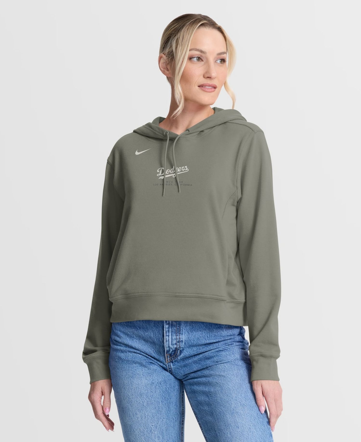 Women's Olive Los Angeles Dodgers One Tri-Blend Dri-FIT Hoodie