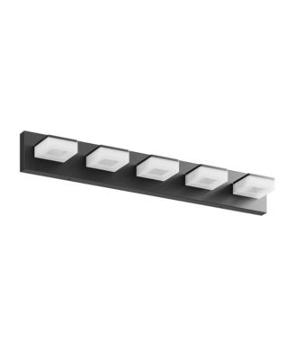 LED Modern Bathroom Vanity Light Fixtures (5-Light, 32-Inch), Modern Acrylic Bathroom Wall Lighting Fixtures Over Mirror 6000K
