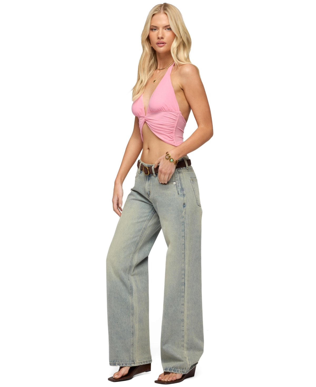 Edikted Women's Alani Twisted Cropped Halter Top