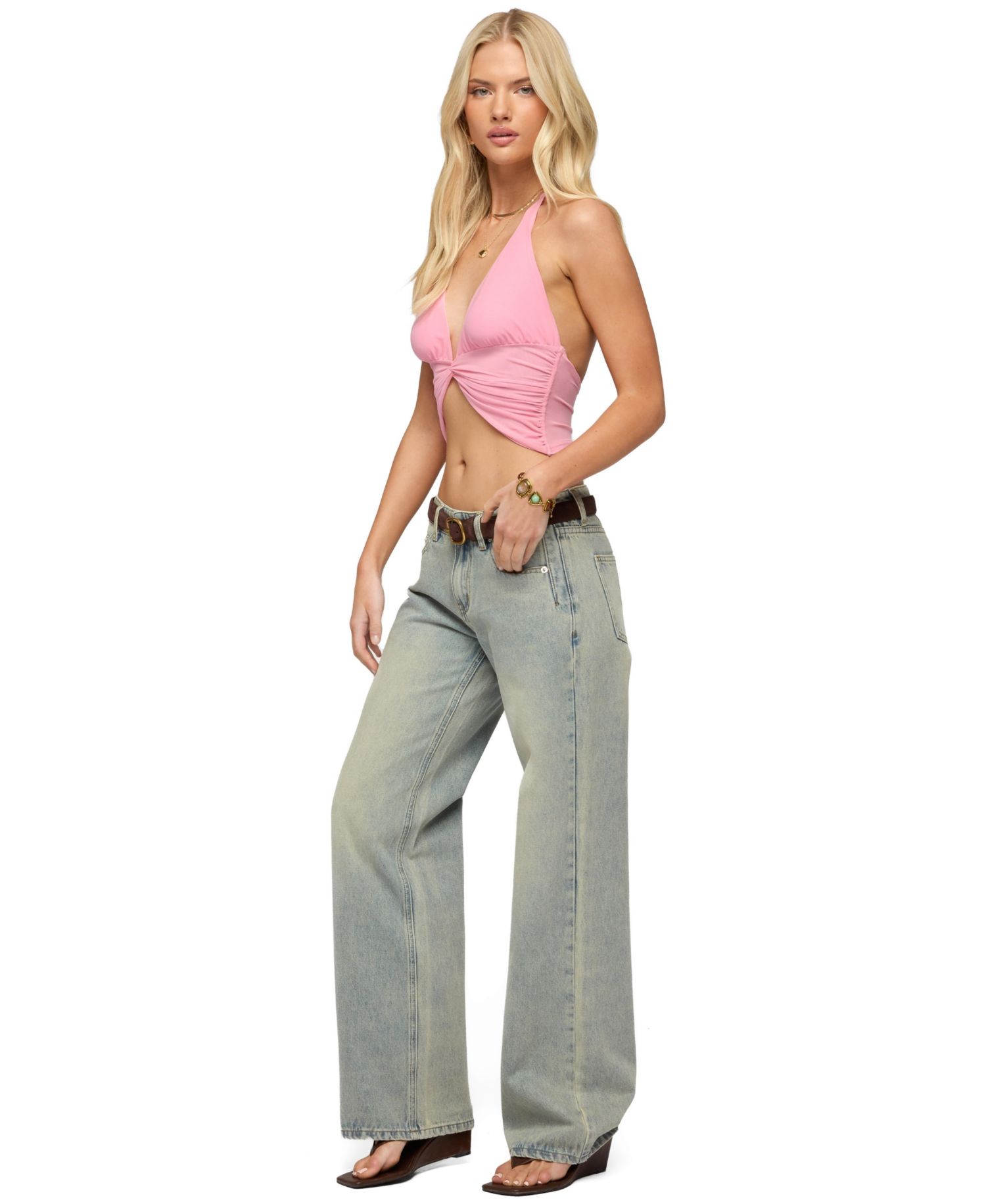 Women's Alani Twisted Cropped Halter Top