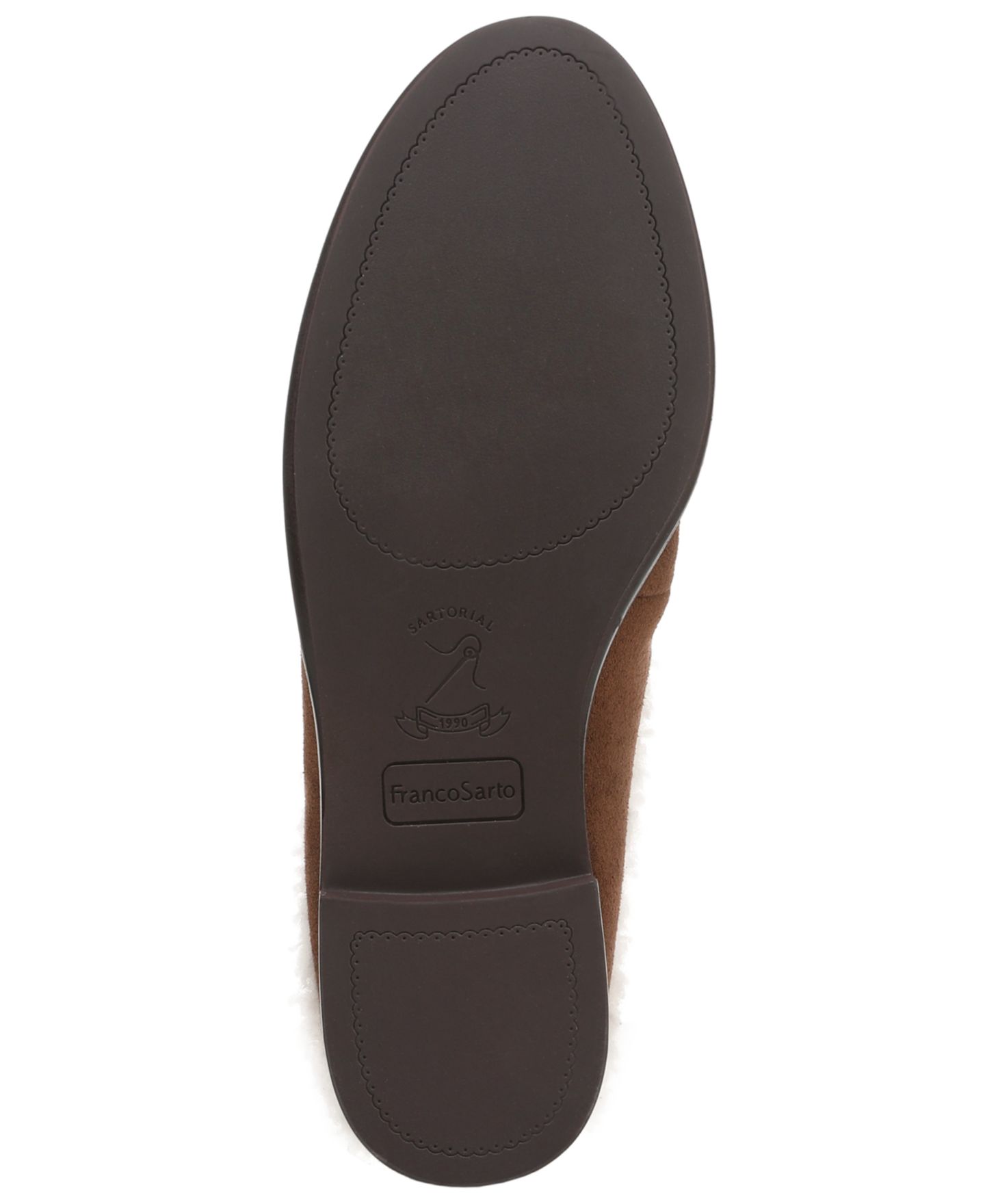 Женские сабо Franco Sarto Callen 2 Almond Toe Mules, цвет: Коричневый / Белый замшевый — фото 5