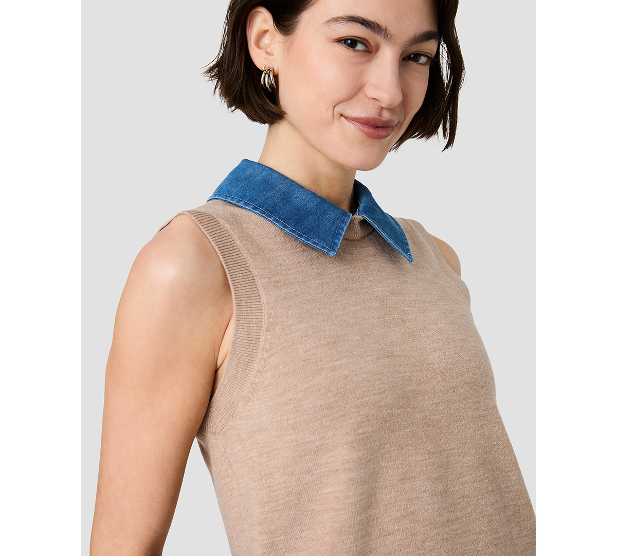 French Connection Women's Babysoft Collared Neck Knit Top