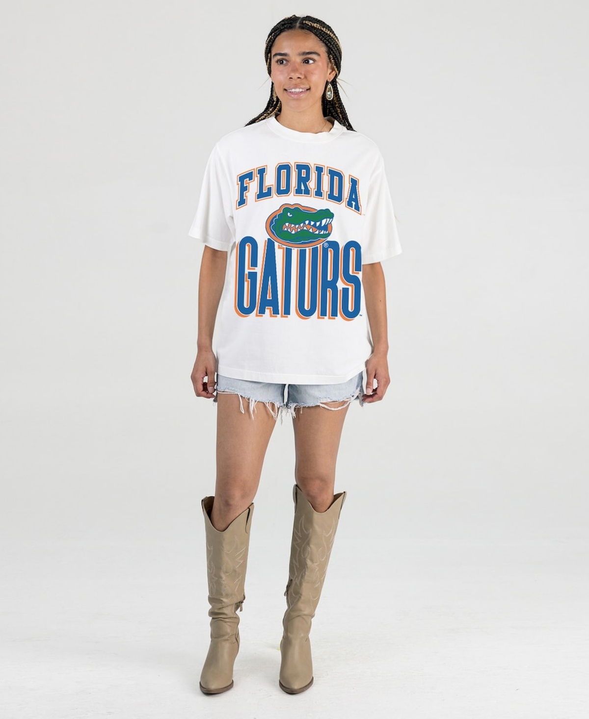 Gameday Couture Women's Cream Florida Gators Oversized Fierce Focus T-Shirt