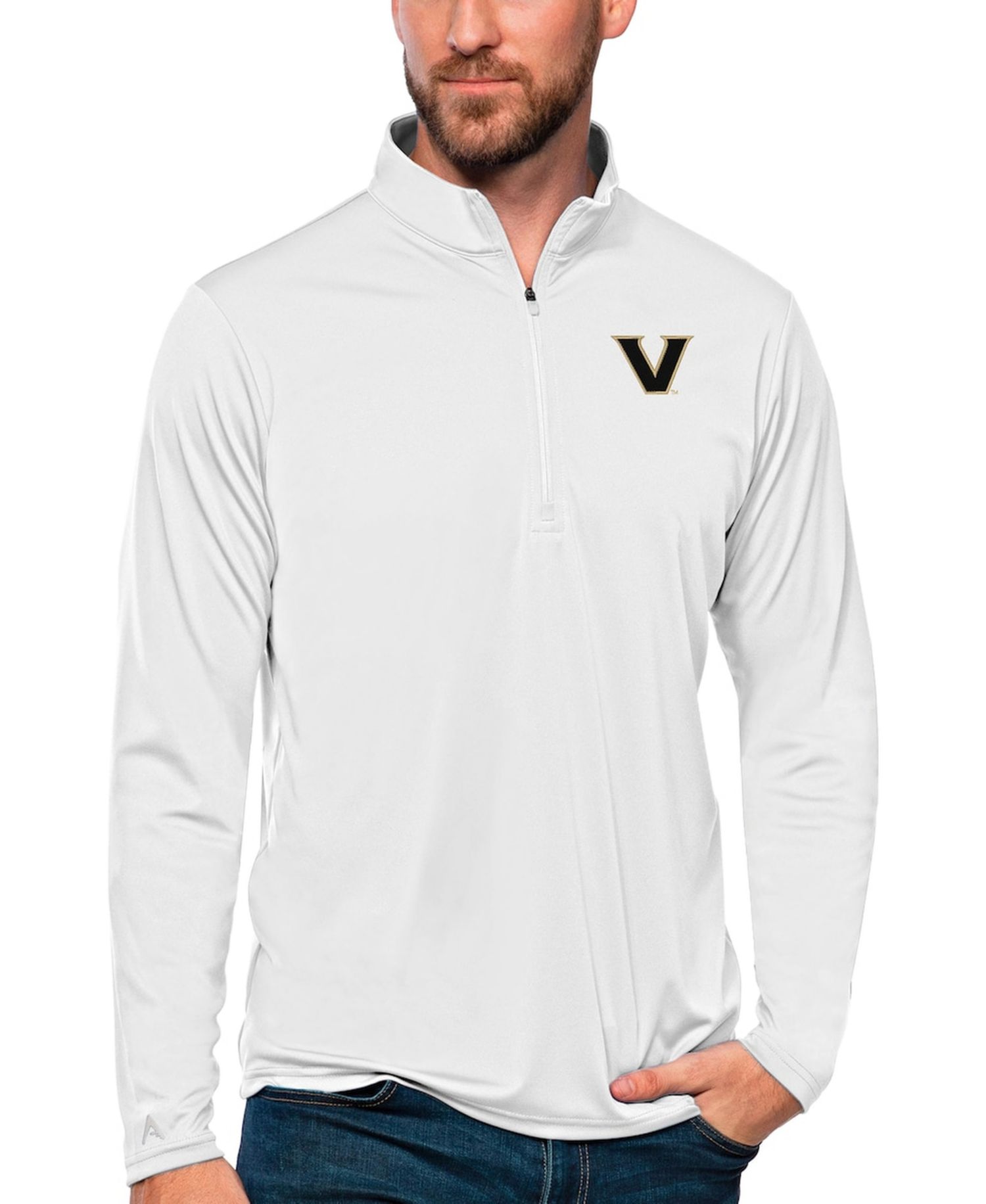 Men's White Vanderbilt Commodores Tribute Quarter-Zip