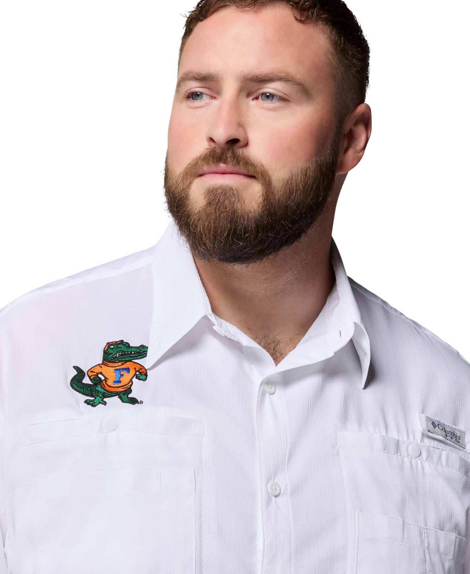 Men's White Florida Gators Big & Tall Tamiami Omni-Shade Button-Down Shirt